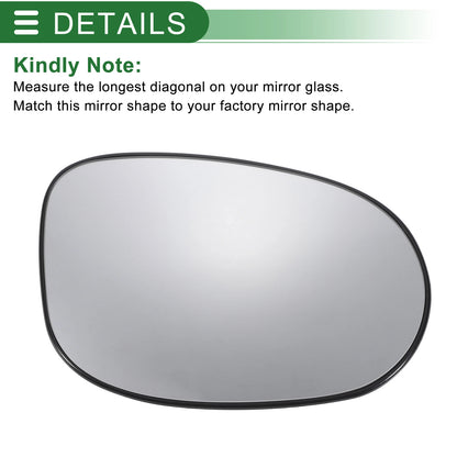 Right Side White Convex Mirror Glass for Ford Ka (2008-2017)
