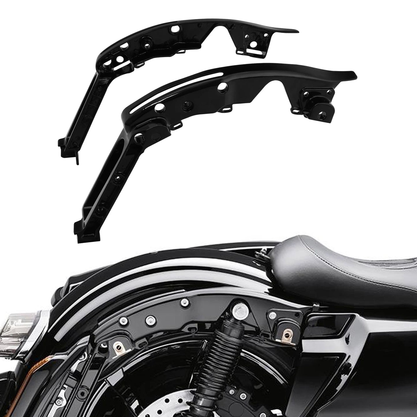 Gloss Black Rear Fender Support Kit for Harley Touring Road Glide (2014 - 2025)