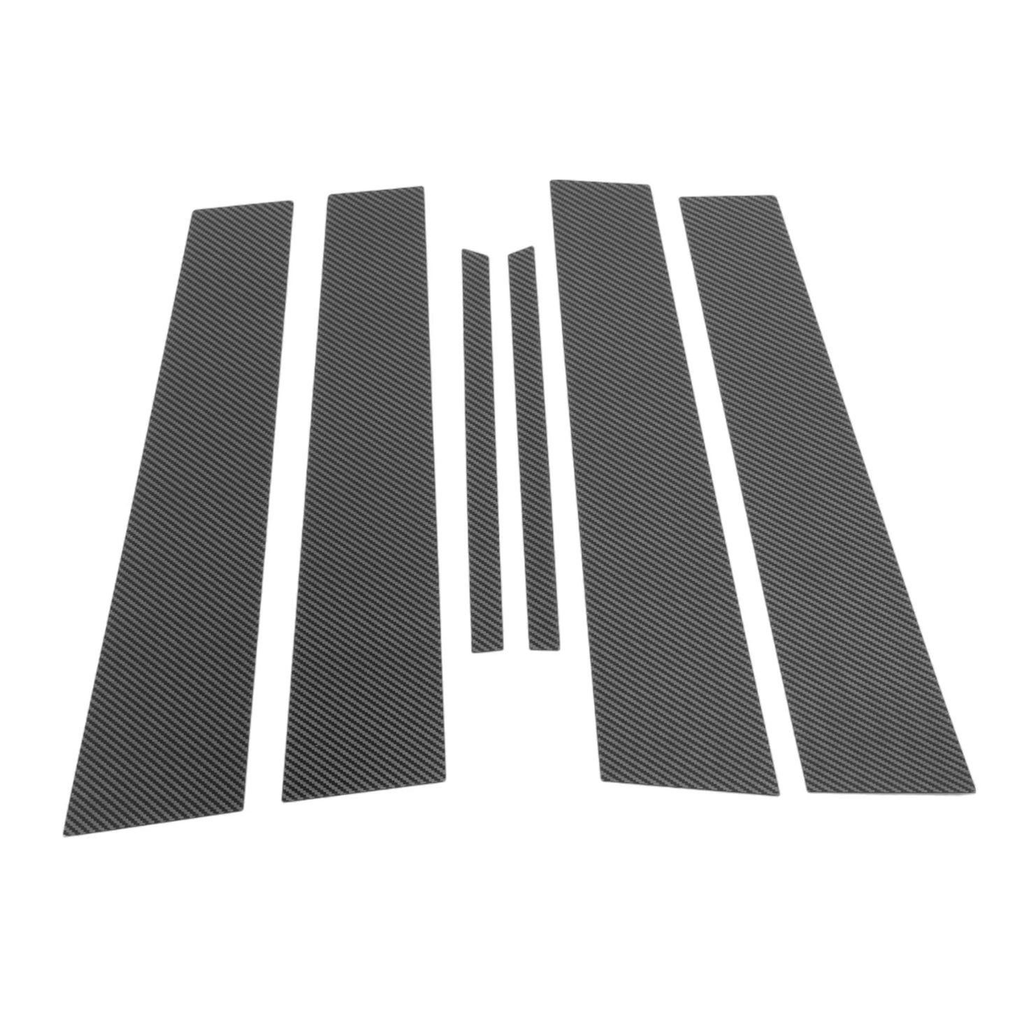 6 x Car Pillar Window Trim Covers for Toyota Camry (2006-2011) Black Carbon Fiber