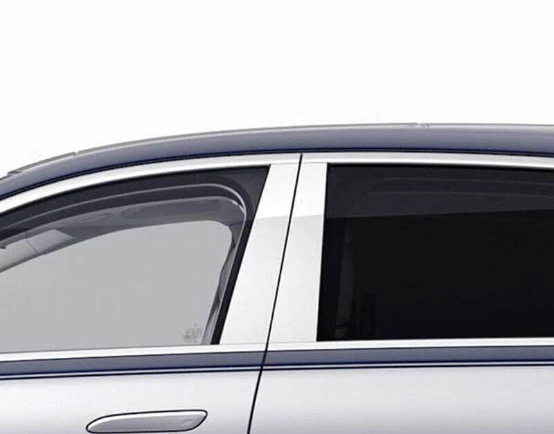 Chrome Aluminum B-C Pillar Trim Covers for Benz S-Class W223 (2021–2022)