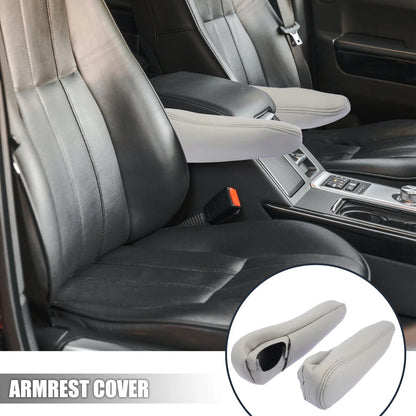 2 x Pair Front Seat Armrest Cover Microfiber Leather Gray for Toyota Sienna