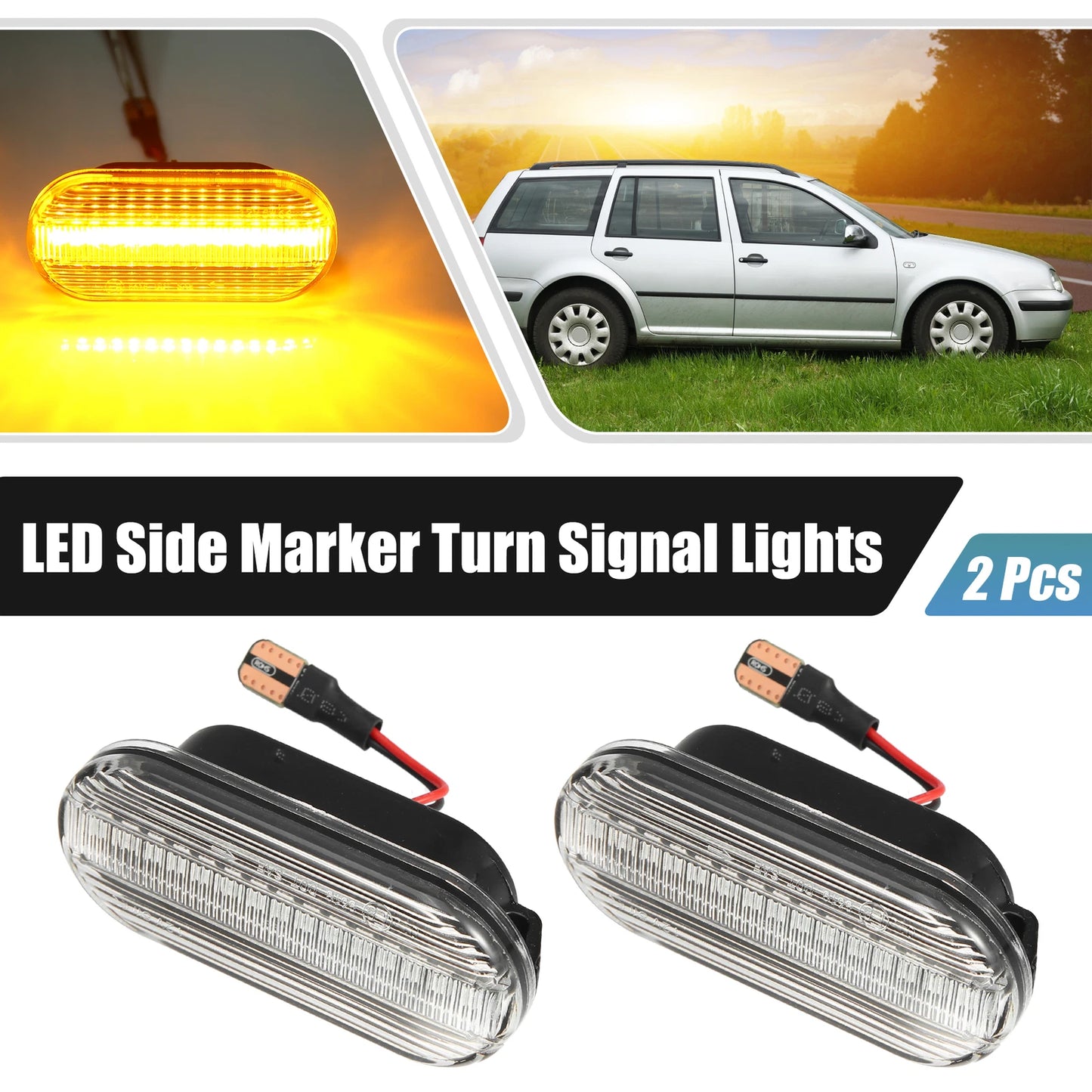 LED Side Marker Turn Signal Lights  Yellow for Ford (2004-2008)