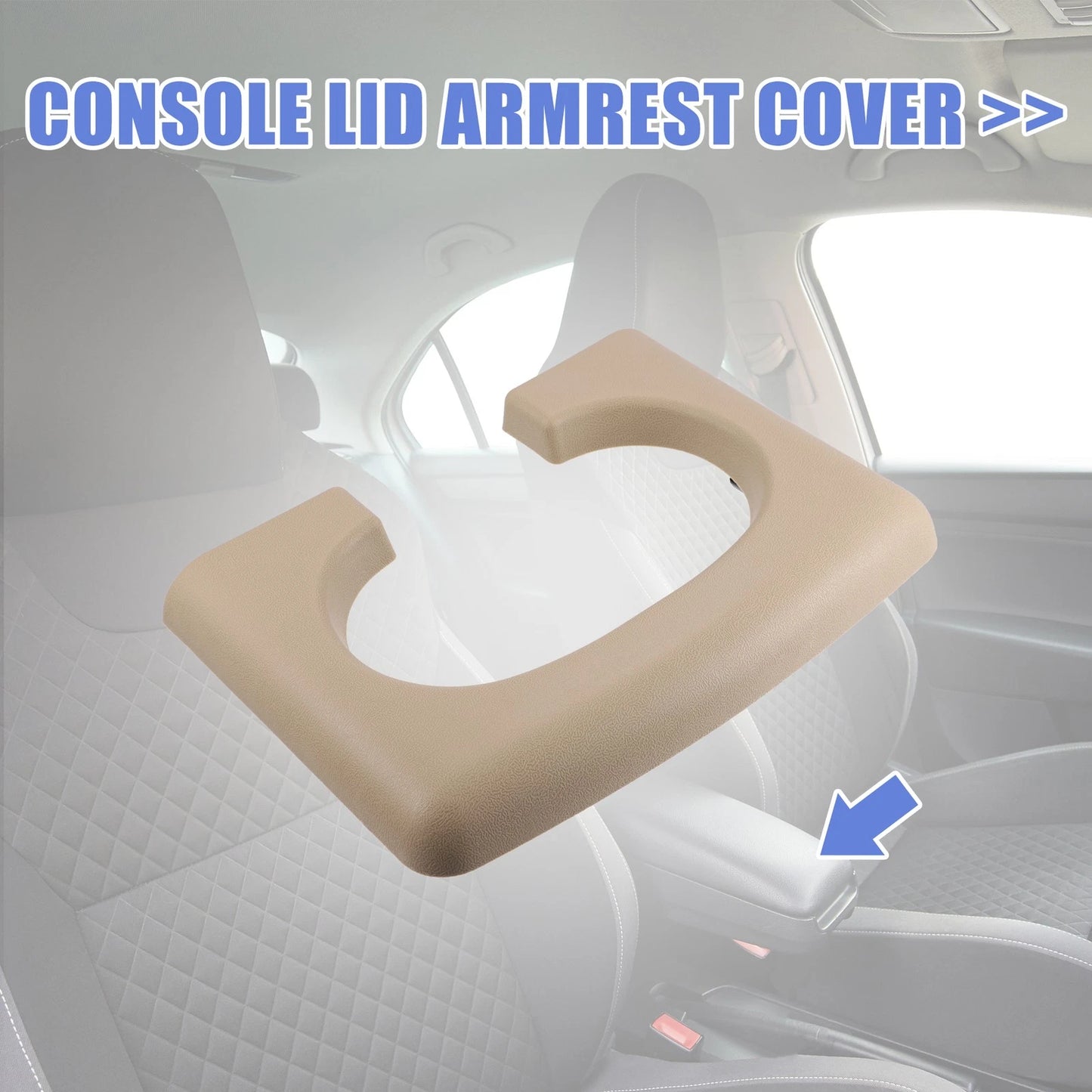 Center Console Armrest Cup Holder Cover for Ford F-150 (2004-2014) Beige