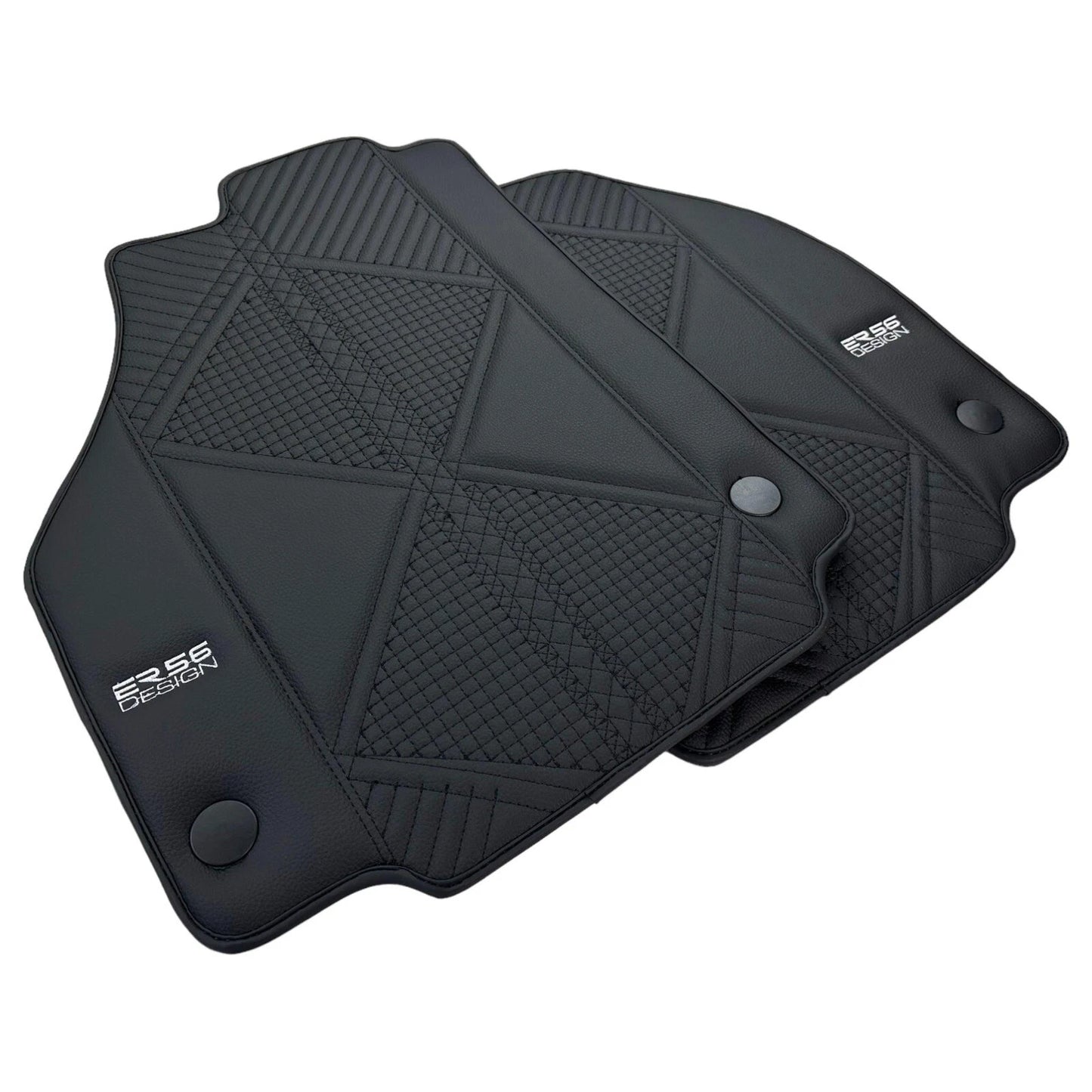 Black Leather Floor Mats for Ferrari 488 GTB (2015-2023) - AutoWin Brand