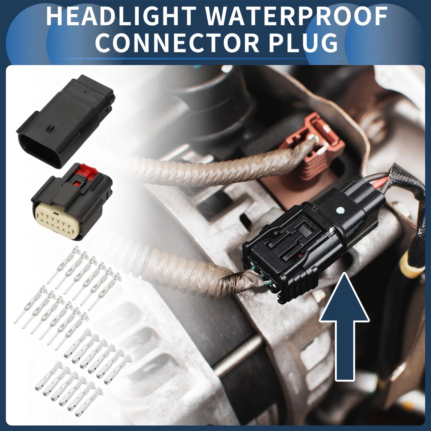1 x Headlight Waterproof Connector Plug for Buick
