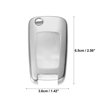 TPU Key Fob Cover Silver Tone for Chevrolet Impala (2014-2019)