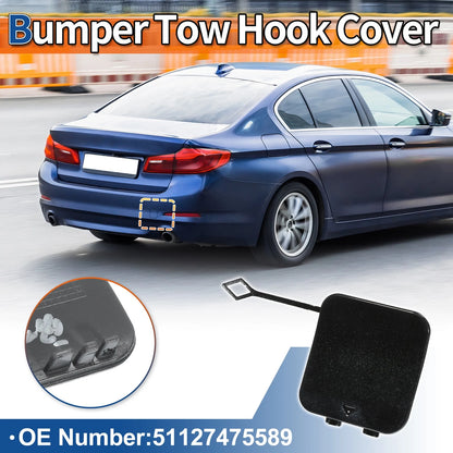 Tow Hook Cover Rear Car Bumper for BMW 530i 530e 540i M5 Black