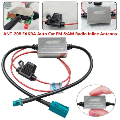 Antenna Signal Booster 25dB Gain for Car FM&AM Radio Inline