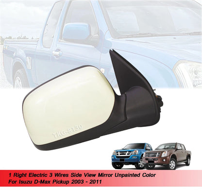 3 Wire Side Mirror for Isuzu D-Max DMax (2003-2011) Unpainted
