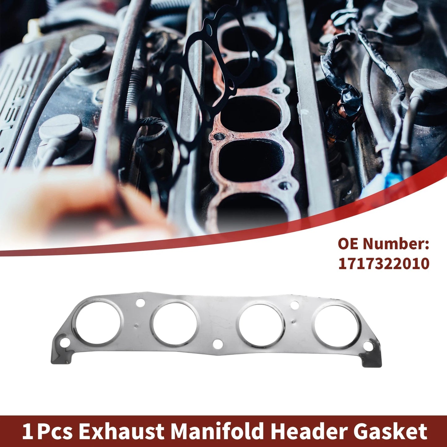 1Pc Exhaust Manifold Header Gasket for Toyota Corolla (1998–2008)