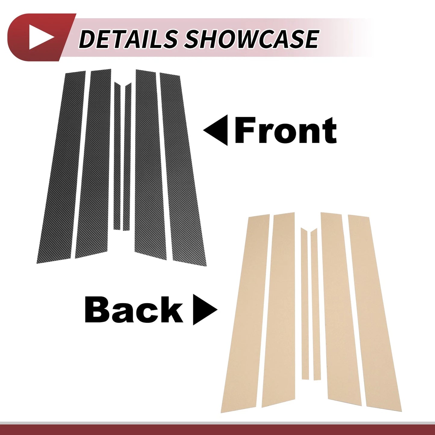 6 Pcs Carbon Fiber Door Pillar Trim for Nissan Altima (2002-2006)