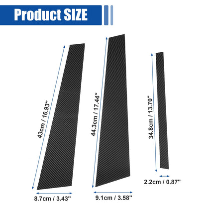 Gloss Carbon Pattern Car Door Window Pillar Post Covers for BMW 5 Series (2011-2017)