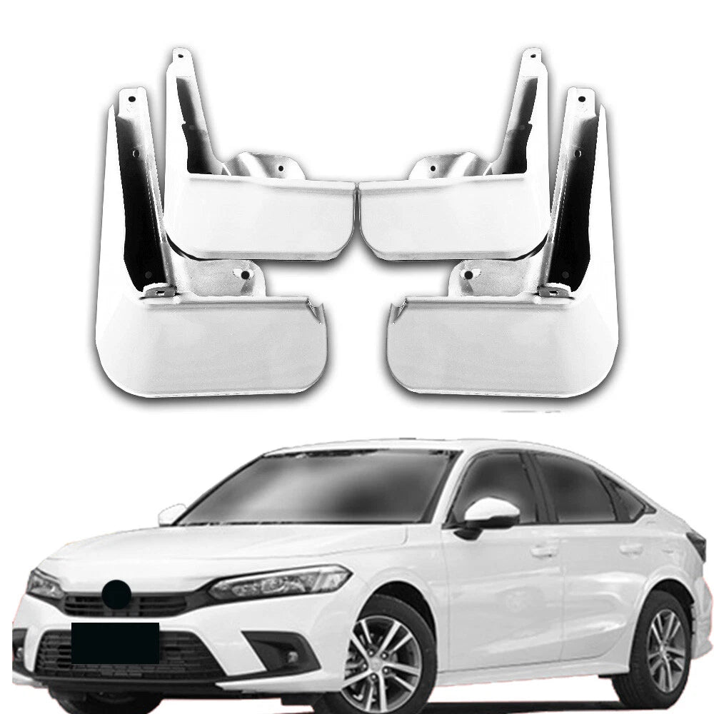 Pearl White Painted Mud Flaps Guards Splash Flares for Honda Civic (2022–2024)