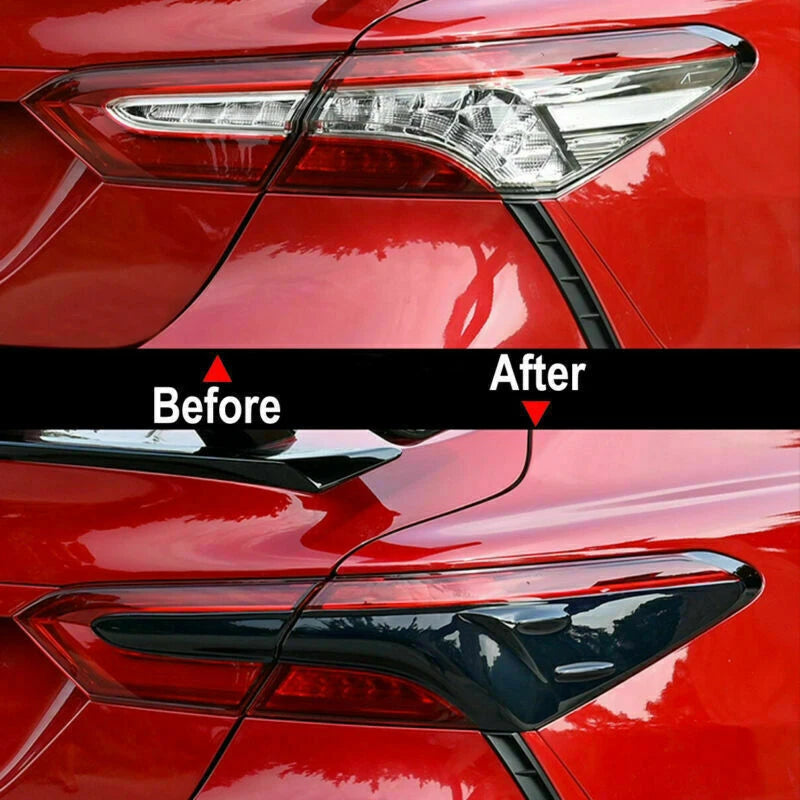 Black ABS Rear Tail Light Lamp Trim Covers for Toyota Camry (2018-2021)
