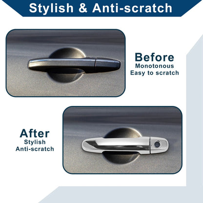 Car Door Handle Cover Trim for Toyota Corolla Sedan (2003-2010) Silver Tone