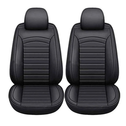 Black PU Leather Front Seat Covers for Chevy Silverado GMC Sierra (2007-2023)