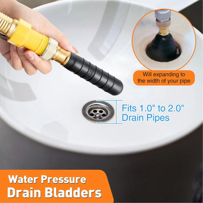 Drain Bladder Hose for Cleaning Clogged Sewer Pipe, 1"-2"