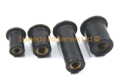 Well Nuts / 8mm M4, 10mm M5, 13mm M6 / Rubber Wellnuts for Wall Fixtures