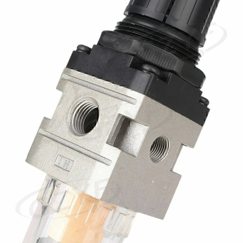 Air Pressure Filter Gauge & In-Line Water Oil Trap for Spray Gun (0-150 PSI)