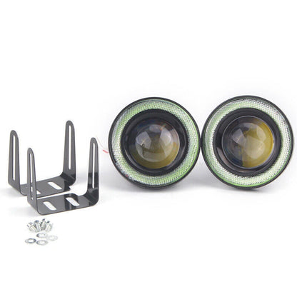 2 x 3.5" Round Projector LED DRL Halo Angel Eyes Fog Lights for Universal