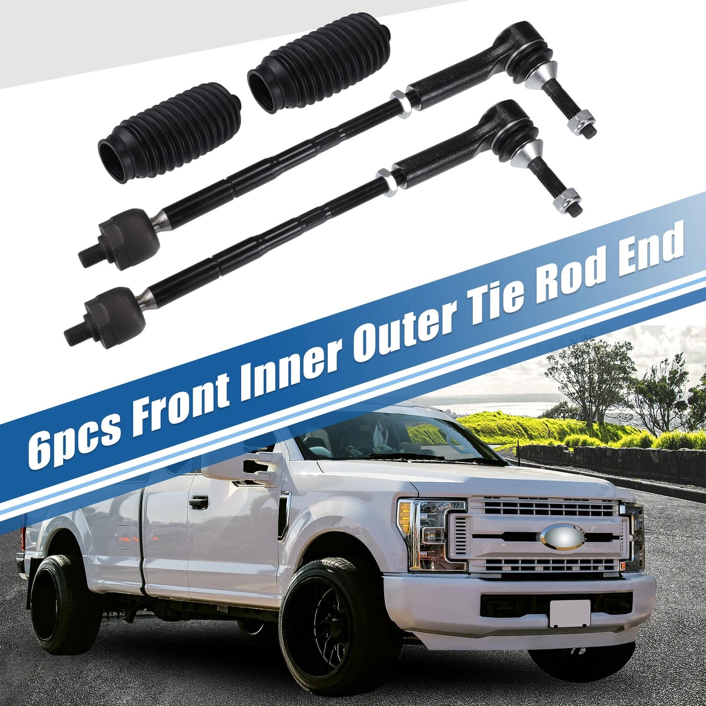 6pcs Tie Rod End Links for Ford Taurus (2013-2017)