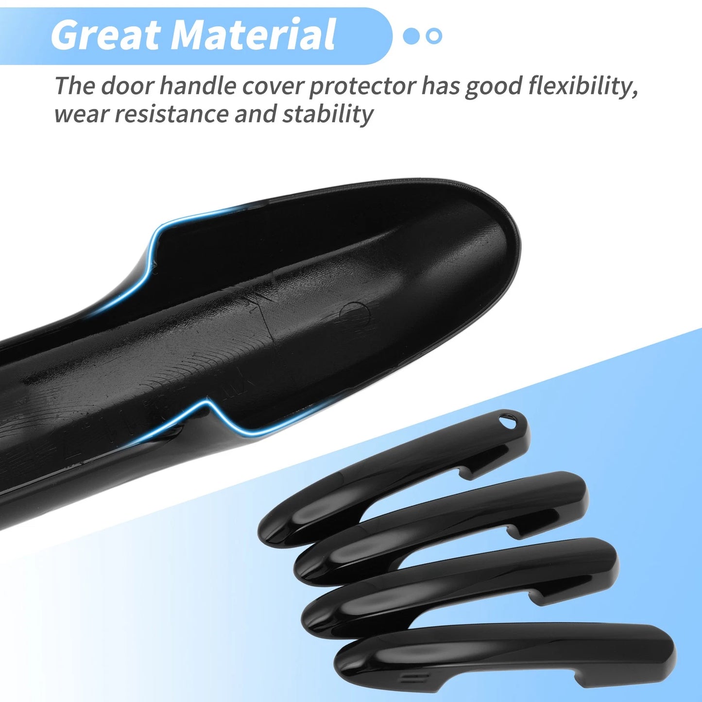 Door Handle Cover Protector for Toyota Rav4 Highlander (2020-2024) Glossy Black
