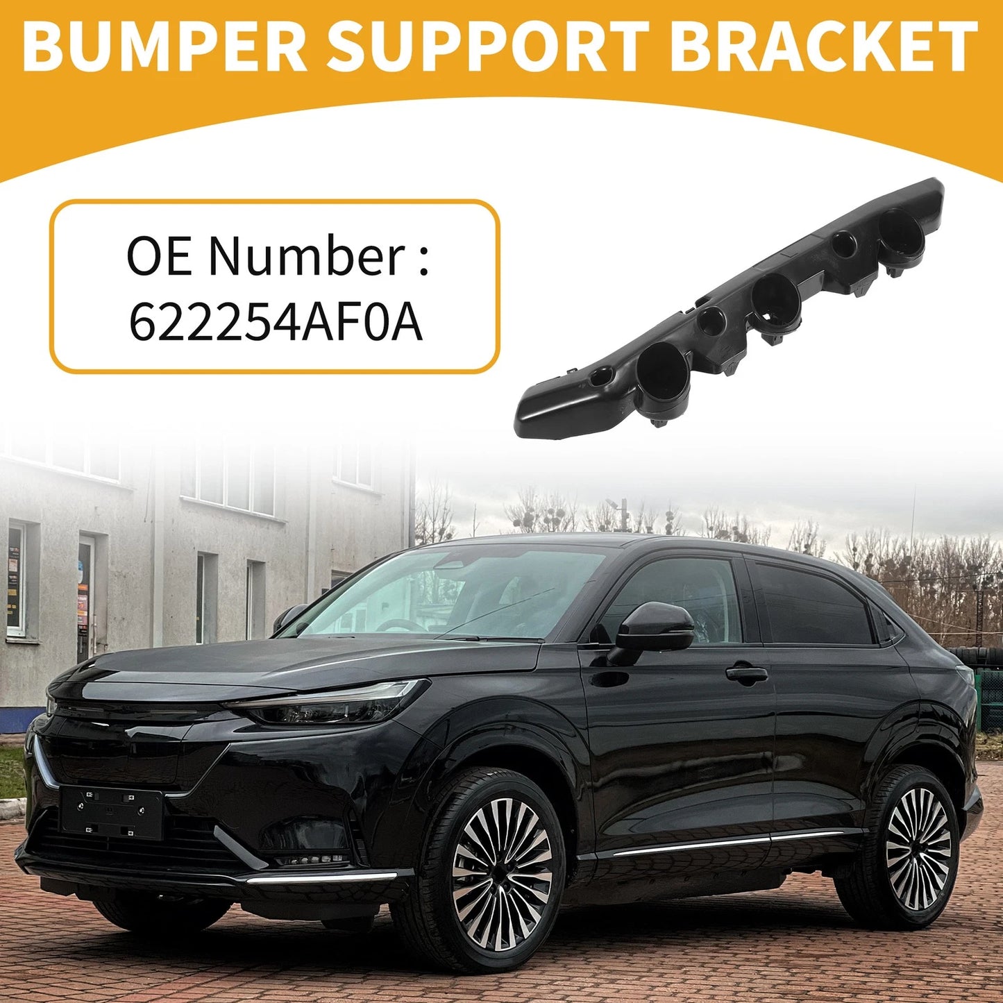 LH Front Bumper Support Bracket for Nissan Sentra (2016-2019) 1 Pc Black ABS