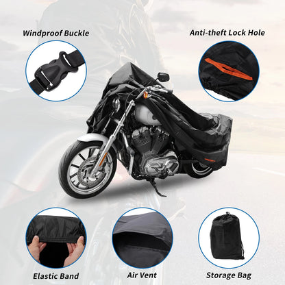 210D-PU Black Motorcycle Cover for Suzuki V-Strom 250 (2022-2024)