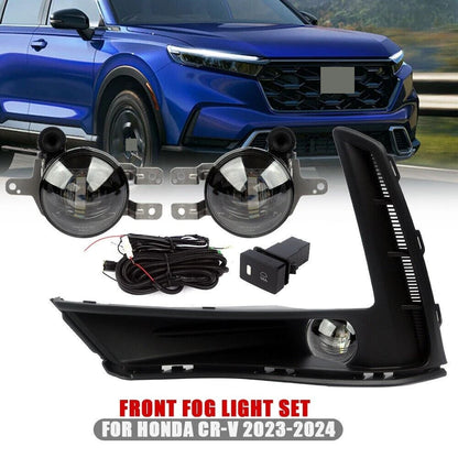 LED Fog Lights for Honda CR-V 2023-2024 Bumper w/ Bulb Switch & Bezel Set