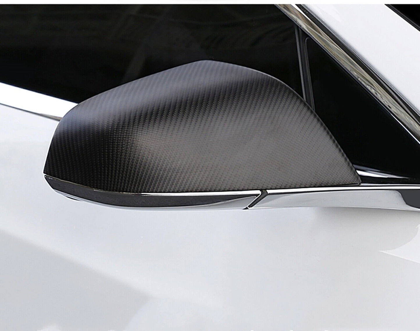 Carbon Fiber Mirror Covers for Tesla Model S Matte Black (2012-2020)