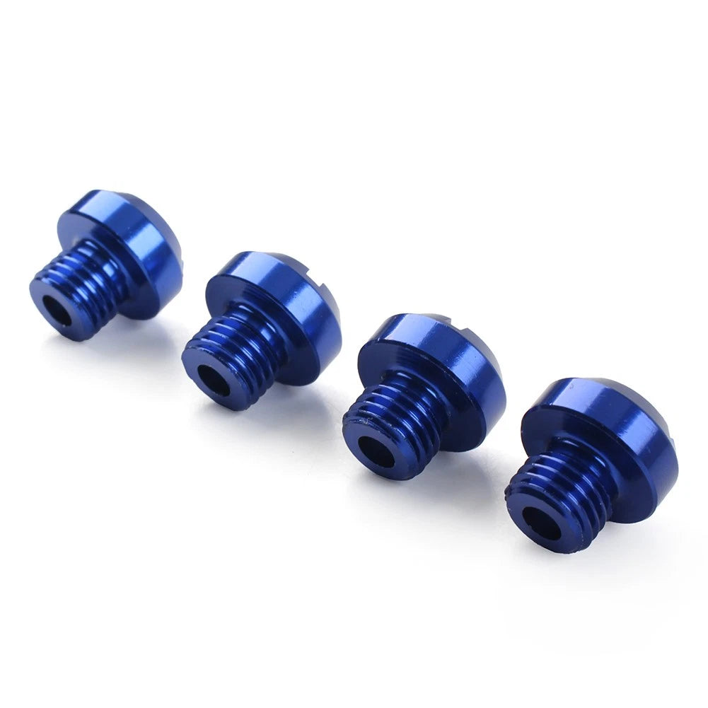 4 x Universal Motorcycle Mirror Hole Blanking Plugs for M10 Screws - Blue