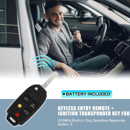 433MHz Keyless Entry Remote Ignition Transponder Key Fob for Volvo XC90, XC70