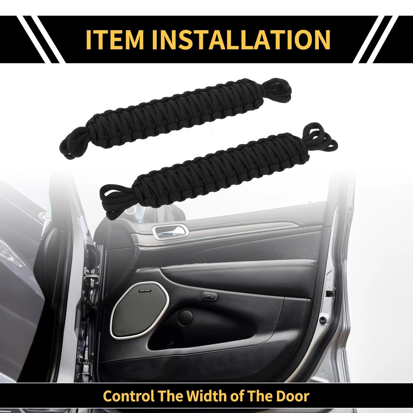 2 x Door Limiting Straps for Jeep Wrangler TJ JK JKU (2007-2018) Black