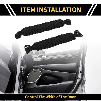 2 x Door Limiting Straps for Jeep Wrangler TJ JK JKU (2007-2018) Black