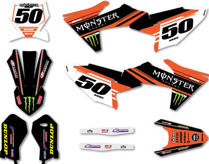 Custom Graphics Kit Burnout Style Stickers for KTM 50 (2024)