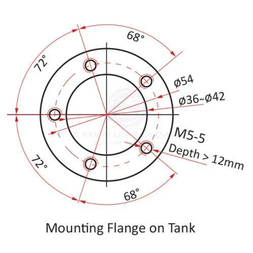 KUS Fuel Tank Sender for Boat 5 Hole 280mm 316 SS 240-33 Ohms Compatibility