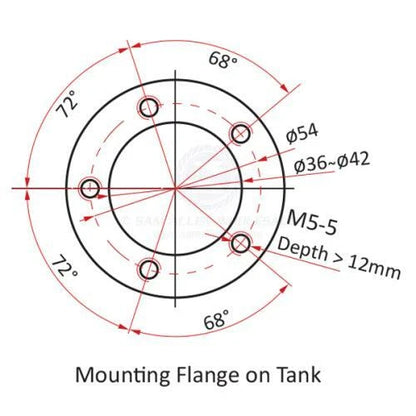 KUS Fuel Tank Sender for Boat 5 Hole 280mm 316 SS 240-33 Ohms Compatibility