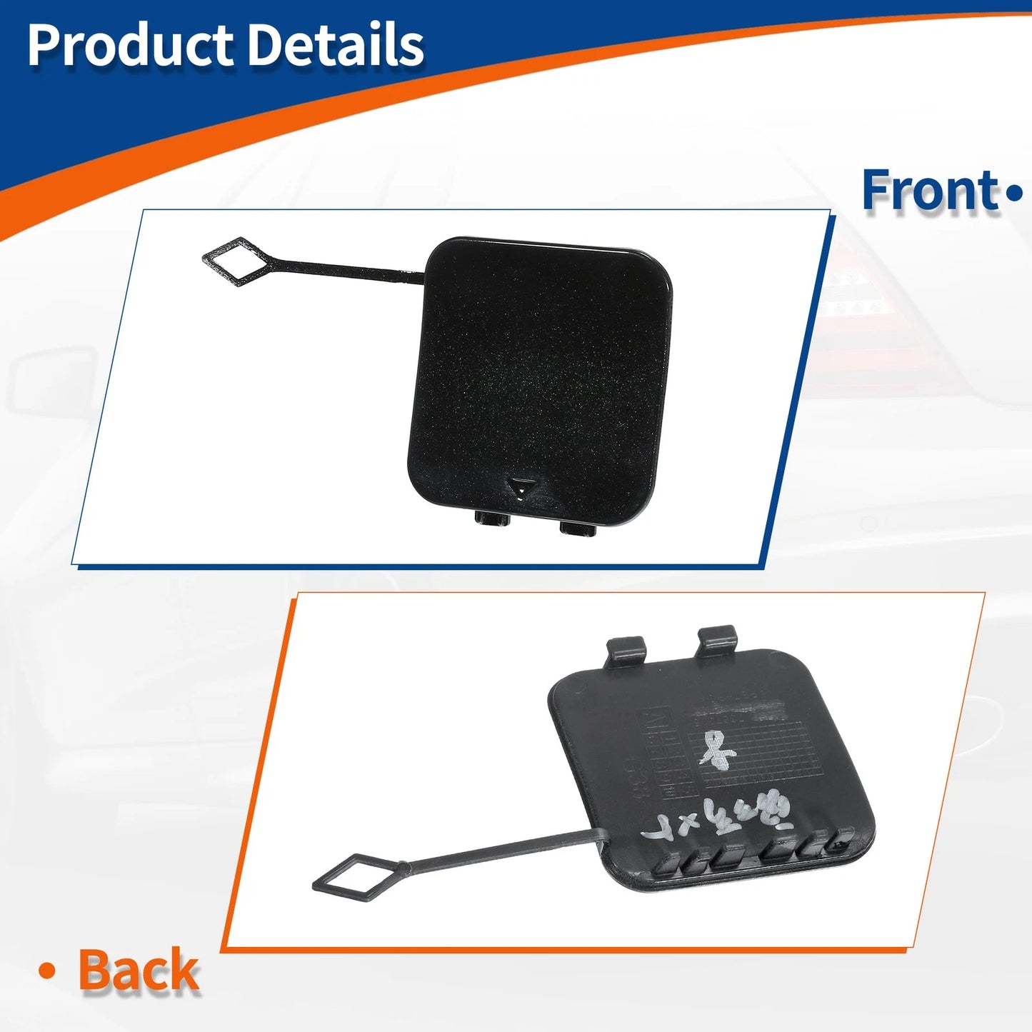 Tow Hook Cover Rear Car Bumper for BMW 530i 530e 540i M5 Black