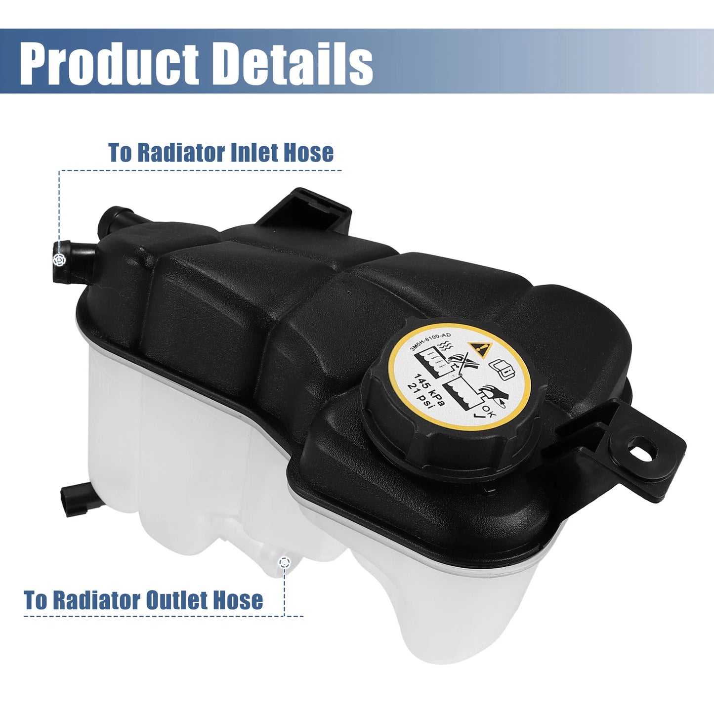 Coolant Radiator Reservoir Tank LR004080 w/ Cap Sensor for Land Rover (2005-2013)