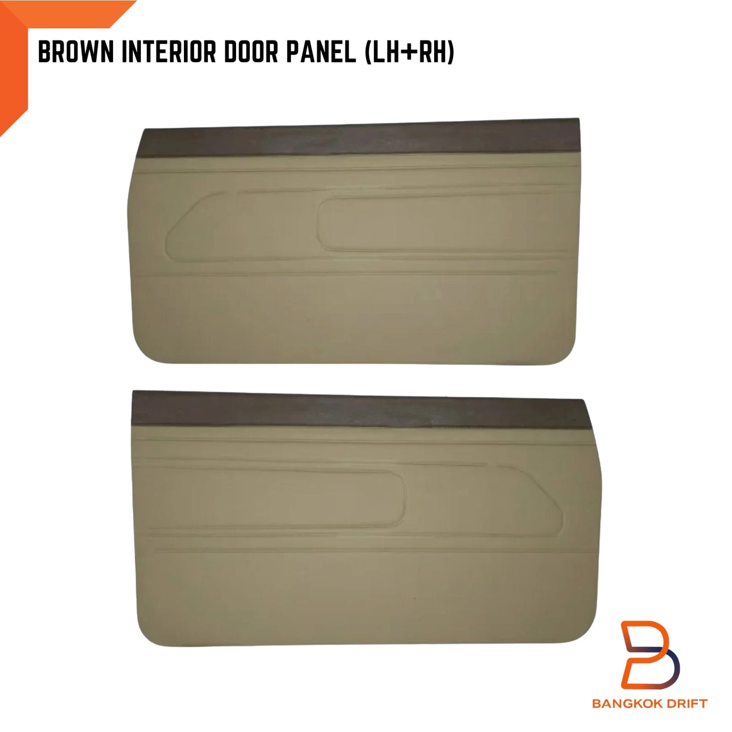 Brown Interior Door Panel Pair + Clips for Toyota Pickup LN55 LN56 LN65 (83-88)