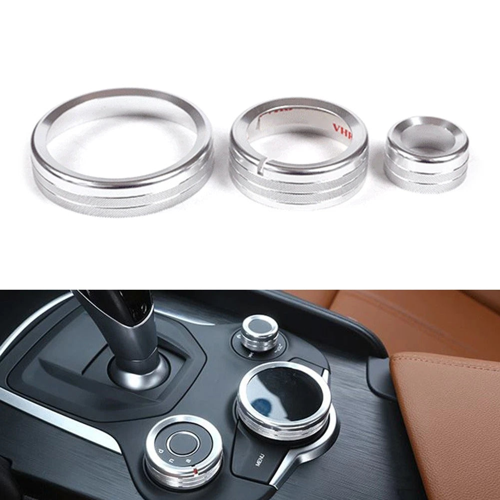 Silver Multimedia Knob Ring for Alfa Romeo Giulia Stelvio (2017-2019)