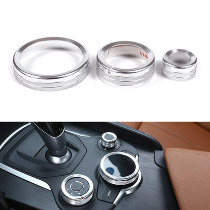 Silver Multimedia Knob Ring for Alfa Romeo Giulia Stelvio (2017-2019)