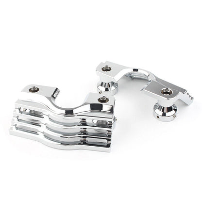 Chrome Finned Slotted Head Bolt Spark Plug Covers for Harley Touring