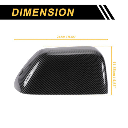 Rearview Mirror Cover Cap Black Carbon Fiber for Ford F-250 F-350 F-450 (2008-2023)