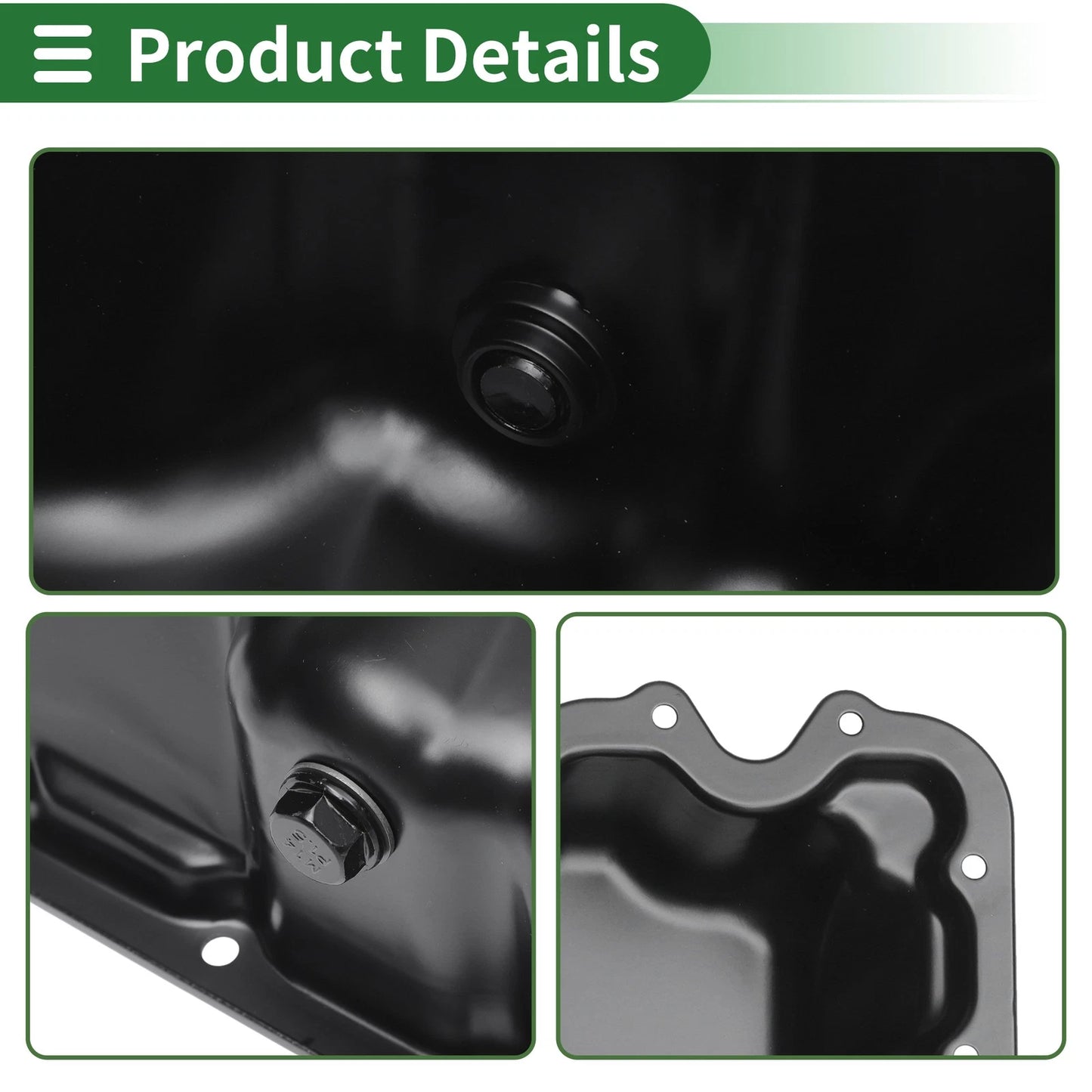 Engine Oil Pan for Ford Focus (2000-2004) - 1 x YS4Z6675AA, Iron Black