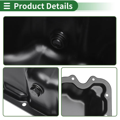 Engine Oil Pan for Ford Focus (2000-2004) - 1 x YS4Z6675AA, Iron Black