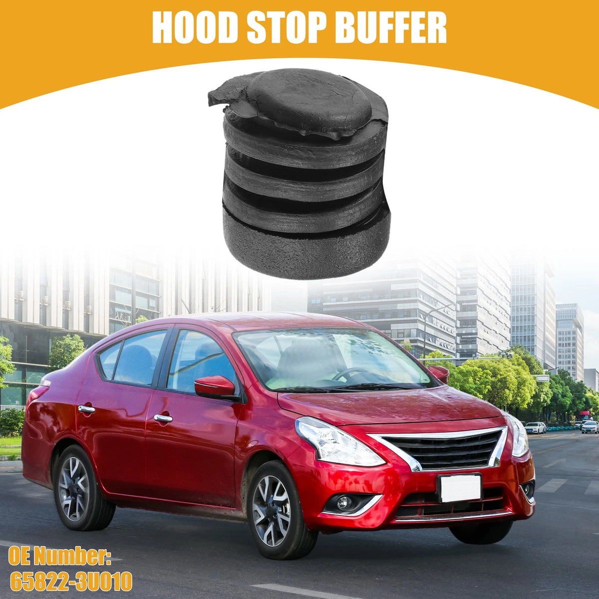Bumper Hood Stop Buffer for Nissan Versa 1.8L (2007-2012) Black