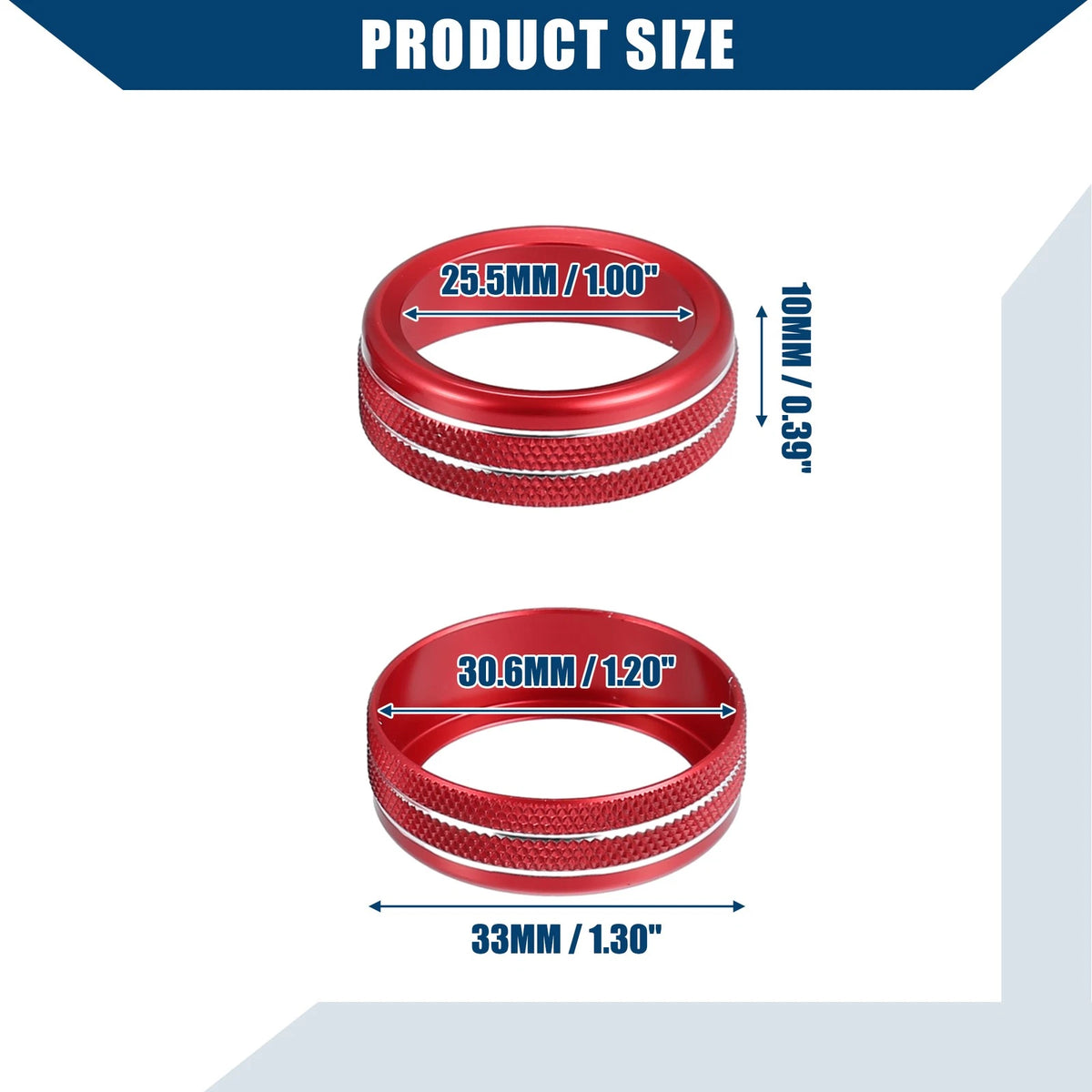 AC Control Switch Knob Cover 3 x for Honda Fit (2020-2023) Red