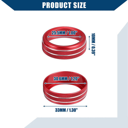 AC Control Switch Knob Cover 3 x for Honda Fit (2020-2023) Red