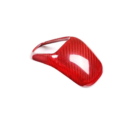 Red Carbon Fiber Gear Shift Knob Cover Trim Fit For Porsche Cayenne 2018-2020